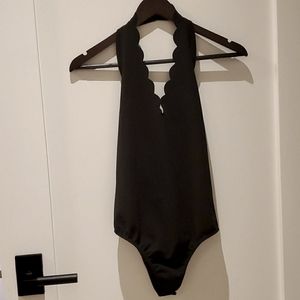 Scalloped Black Bodysuit | Love By Design